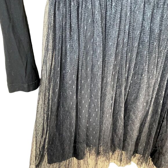 LIZ LISA Jersey‎ Black Dress Collared Lace Layered Skirt Street Wear - Picture 4 of 12